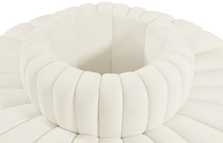 Arc Upholstered Outward Curved Modular Sectional, Cream, 8-Piece: Reverse Corner (8), Velvet