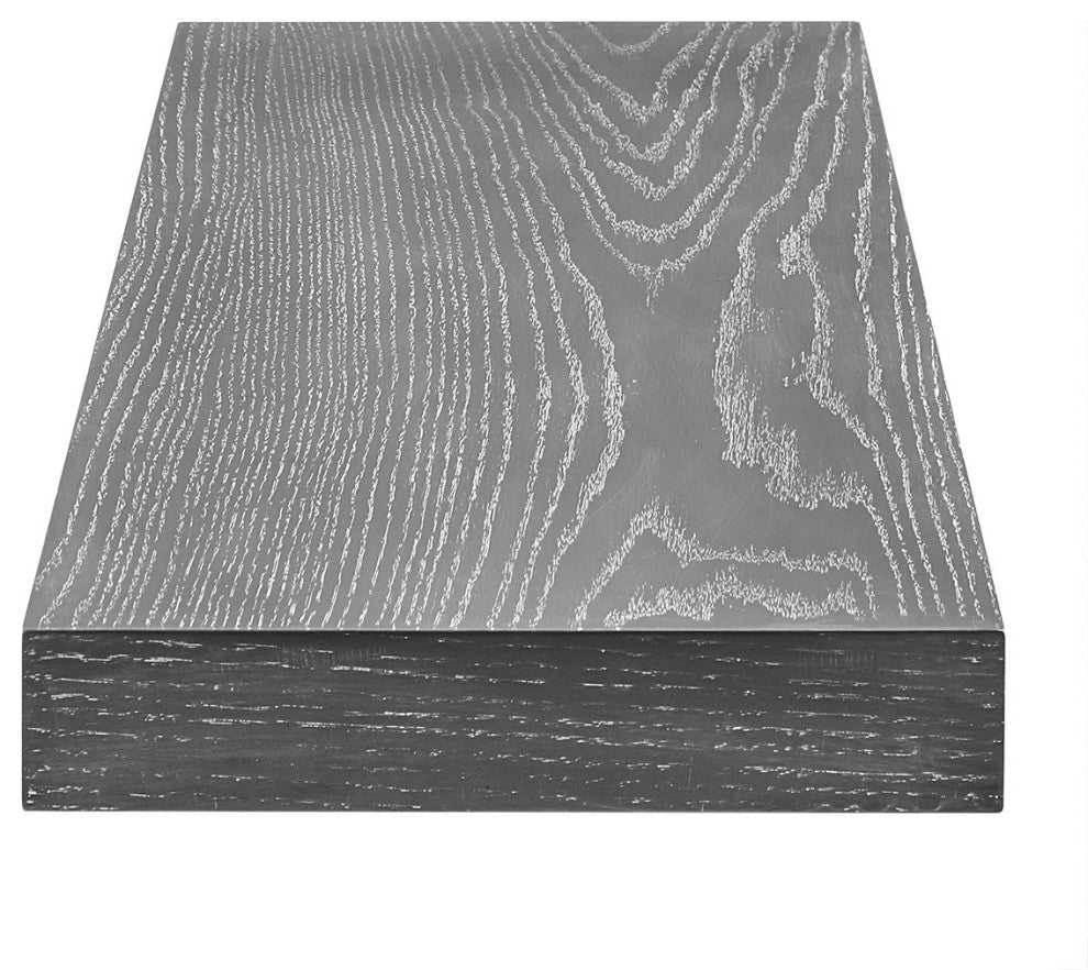 43" Dark Gray Whitewash Wooden Floating Shelf