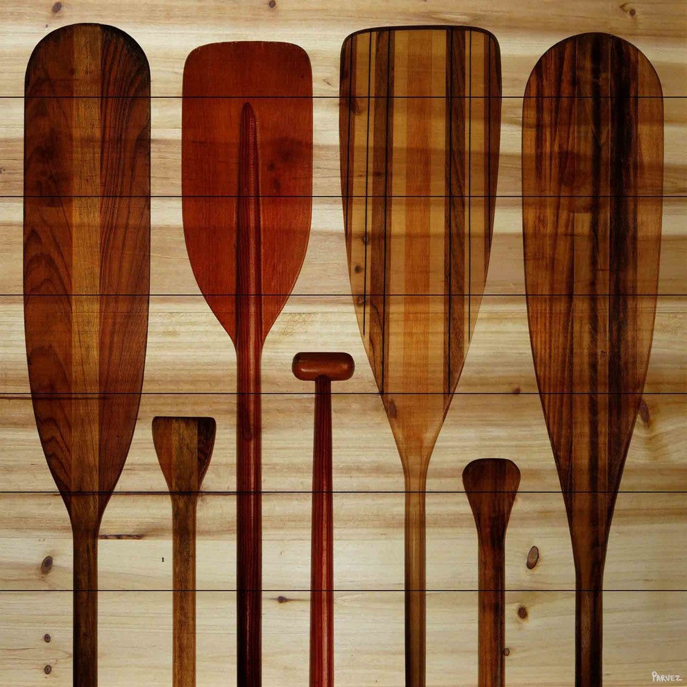 "Paddles" Wall Art on Wood, 32"x32"