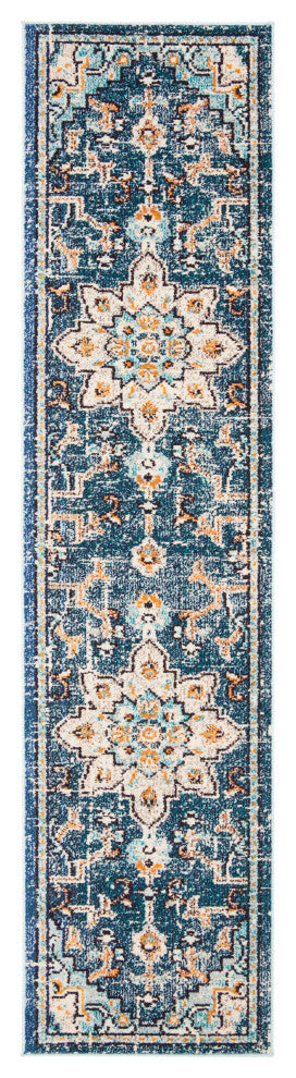 Safavieh Madison Mad473M Traditional Rug, Blue and Light Blue, 8'0"x8'0" Square