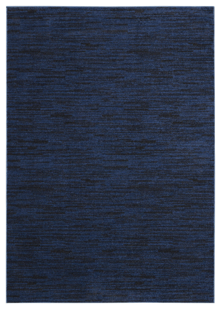 5' X 7' Midnight Blue Stain Resistant Indoor Outdoor Area Rug