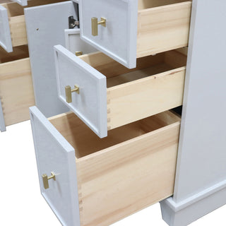 39" Single Sink Vanity, French Gray Finish With Engineered Stone Top