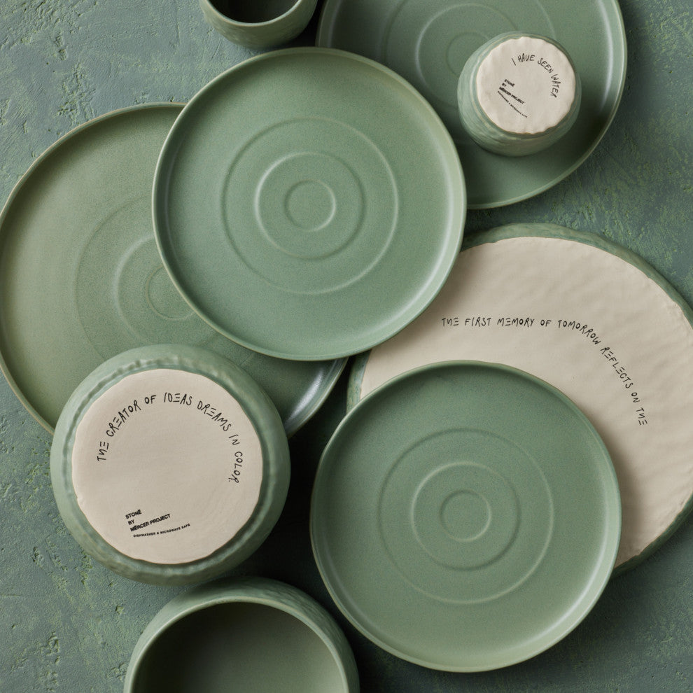 Stone by Mercer Project SHOSAI Stoneware 16 Piece Dinnerware Set, Sage