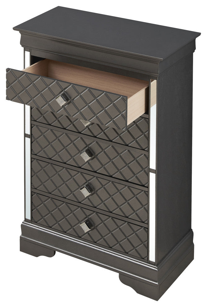Verona 5-Drawer Chest, Charcoal