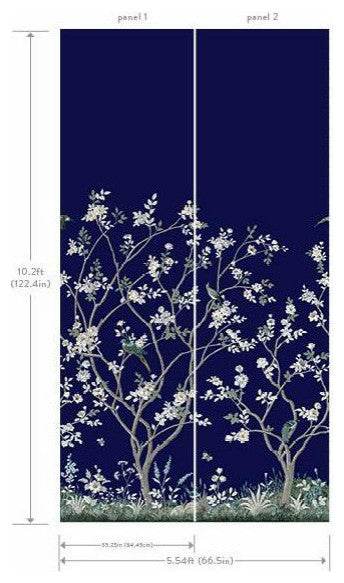 Lingering Garden Navy Wall Mural
