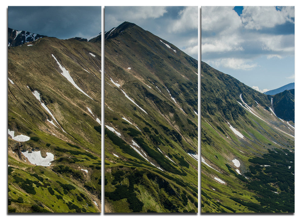 "Tatra Mountains Panoramic View" Art Print Canvas, 3 Panels, 36"x28"