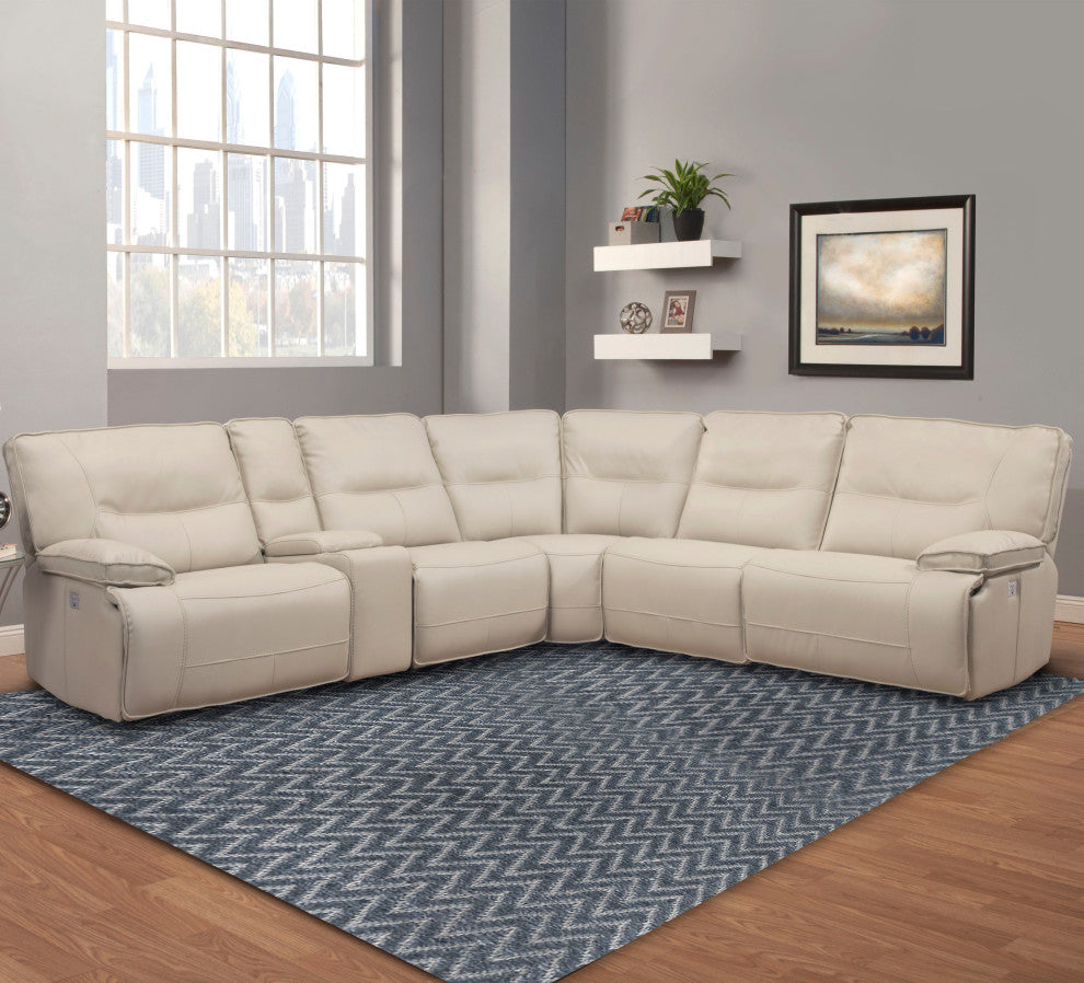 6 Piece Modular Power Reclining Sectional With Power Adjustable Headrests