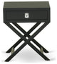 Hamilton Square Night Stand End Table With Drawer, Black Finish