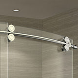 ZenArch 56-60"x75" Frameless Bowfront Sliding Shower Door, Chrome, Left Open