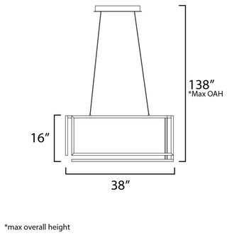 ET2 E21266 Penrose 38"W LED Abstract Linear Chandelier - Gold