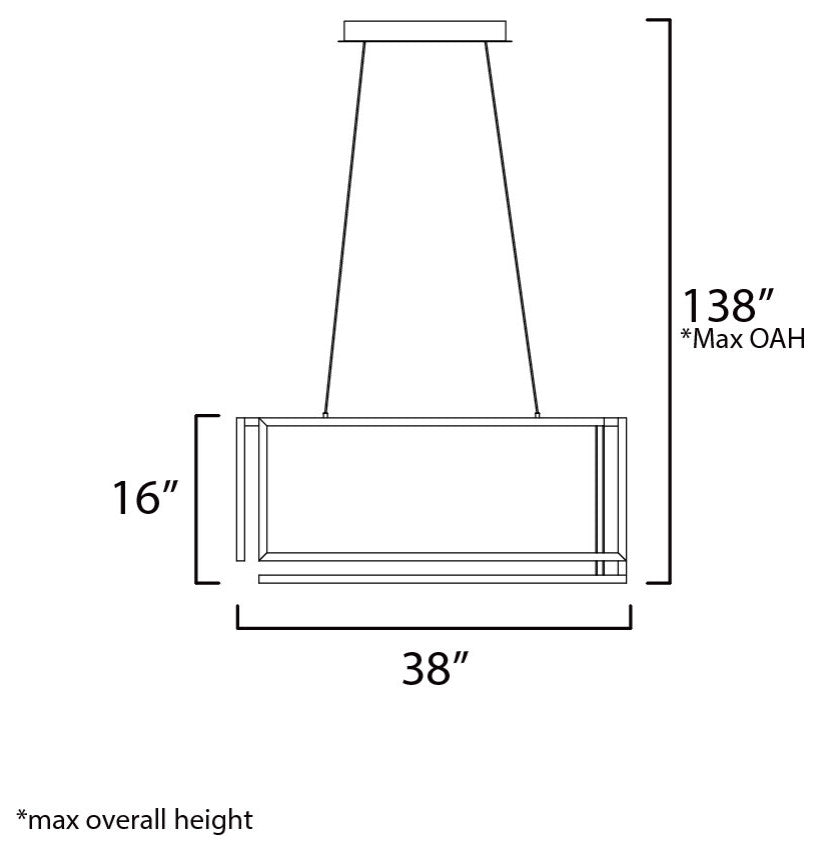 ET2 E21266 Penrose 38"W LED Abstract Linear Chandelier - Gold
