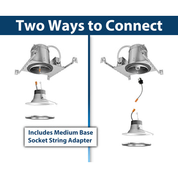 5/6" Recessed LED Downlight, Nickel, 1200 Lumen, Selectable Cct, 1 Pack