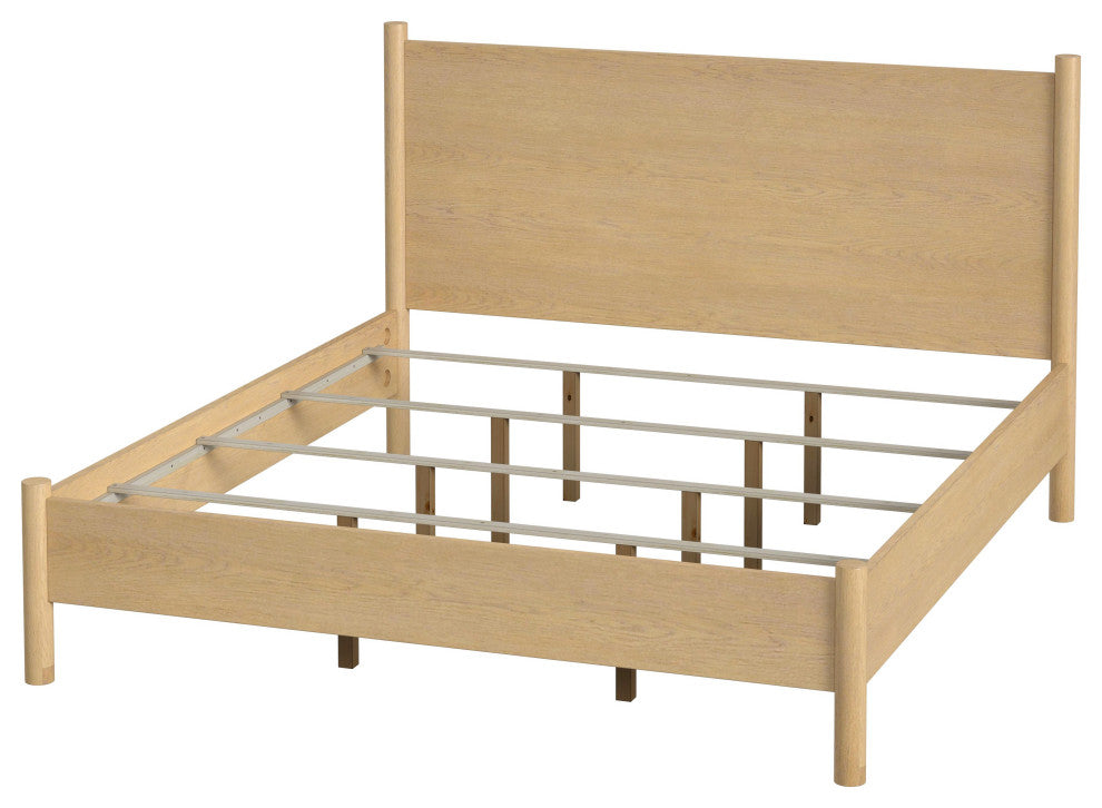 Lennon Rounded Leg Bed, Light Brown, King