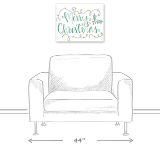 Handwritten "Merry Christmas" Canvas Wall Art, 20"x16"