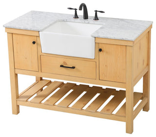 Home Living 22" Farmhouse Natural Wood-Light Bathroom Vanity