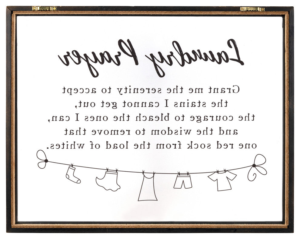 HomeRoots Black And White Laundry Prayer Wall Art