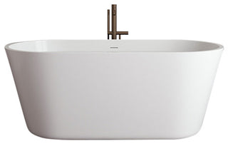 59" Streamline NDR-362-11-BGL Freestanding Tub, Tray, Drain in Brushed Gold