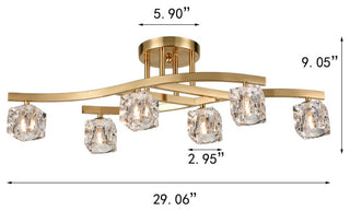 Modern Crystal Ceiling Lights Gold-6 Light