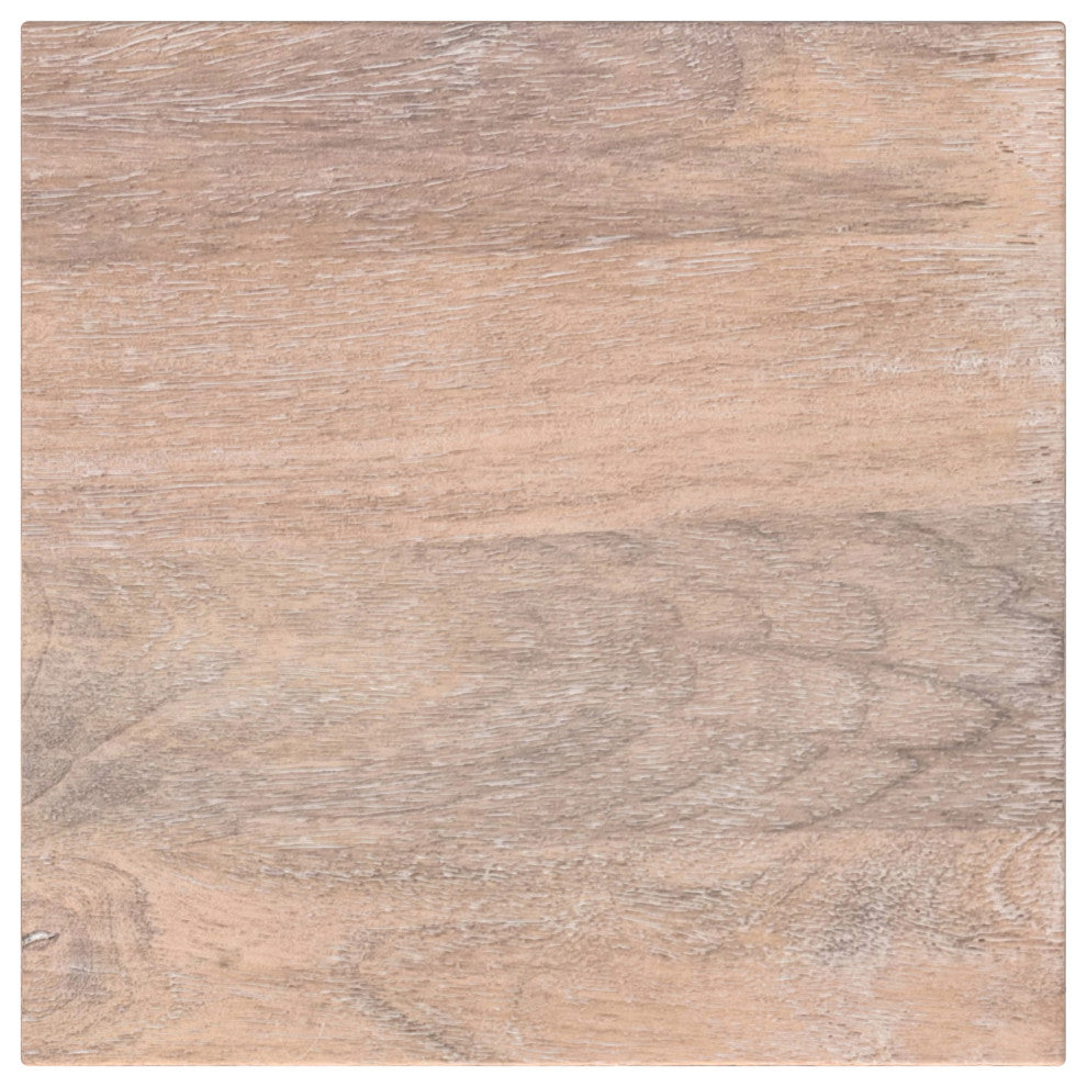 Sutton Solid Mango Wood Side Table, Cerused Natural