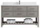 Parker 60 Single Sink Bathroom Vanity in Elephant Skin Gray  1.5" White Quartz