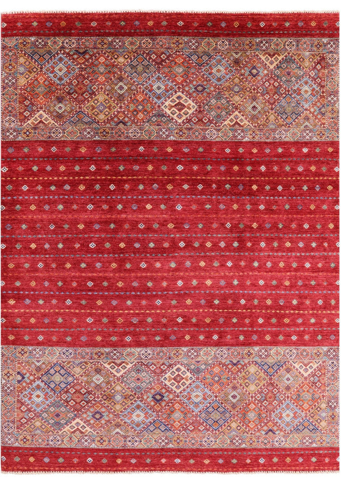 8' 3" X 11' 4" Khorjin Super Kazak Handmade Rug Q10747