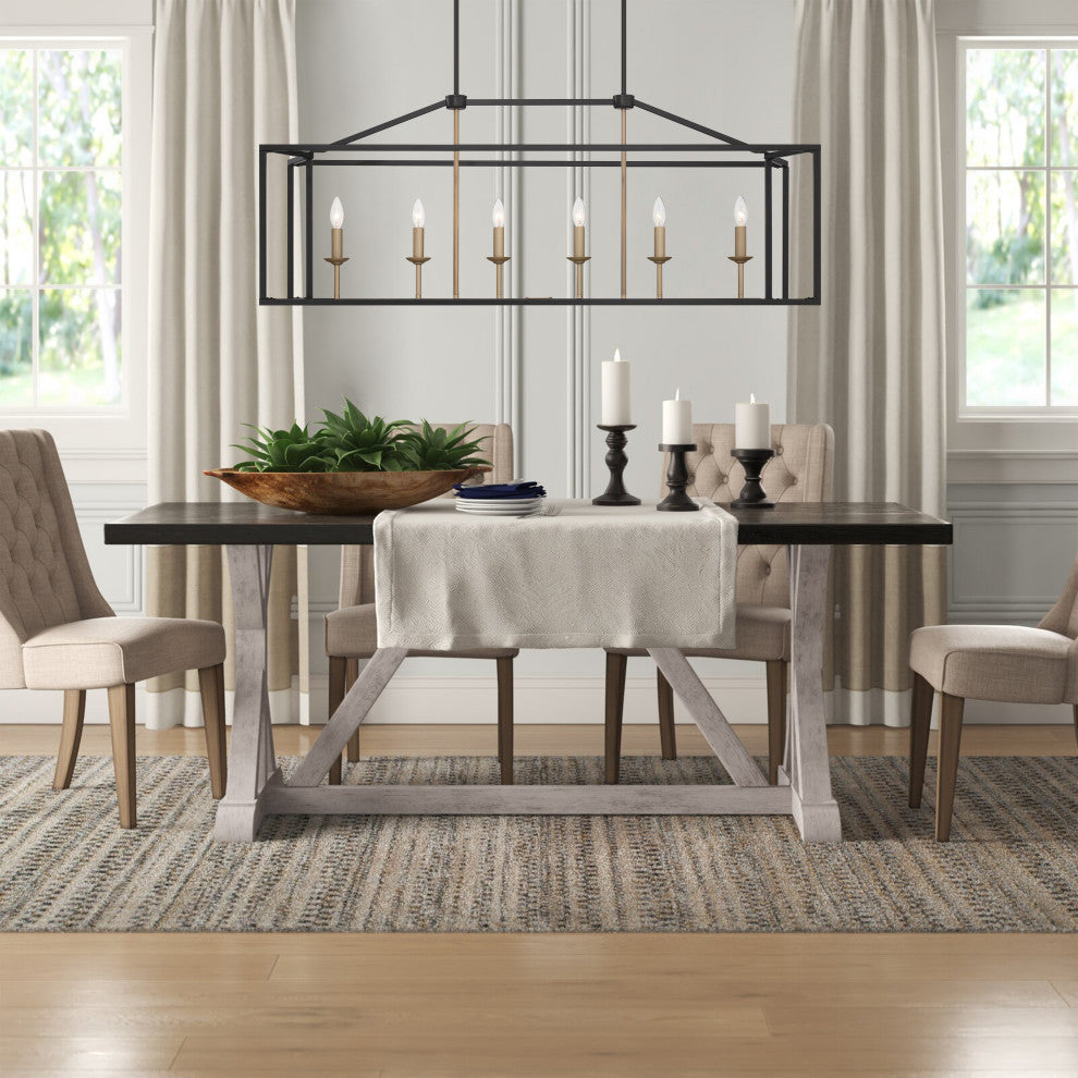 6 Light Kitchen Island Linear Pendant