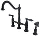 Oil Rubbed Bronze Heritage 8" Center Kitchen Faucet With Side Sprayer KS1275ALBS