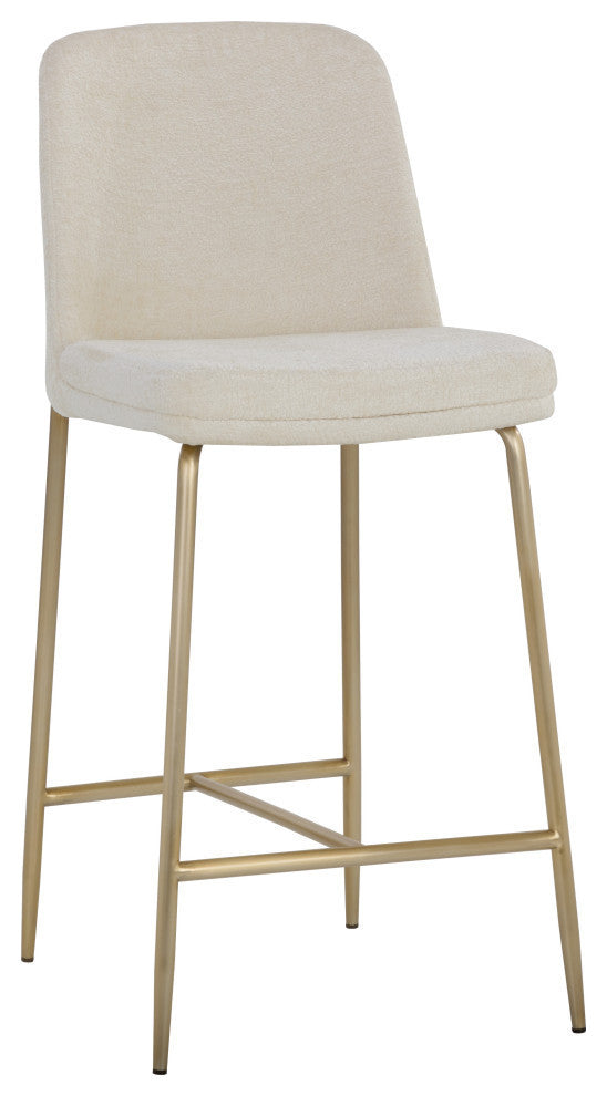 Zeke Counter Stool Antique Brass Bergen Ivory