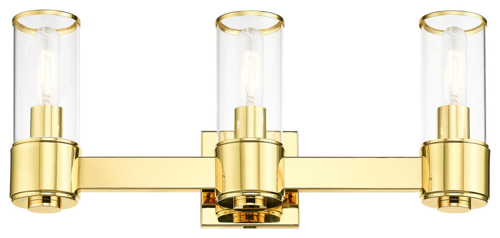 Livex Lighting Quincy 3-Light Polished Brass Vanity Sconce