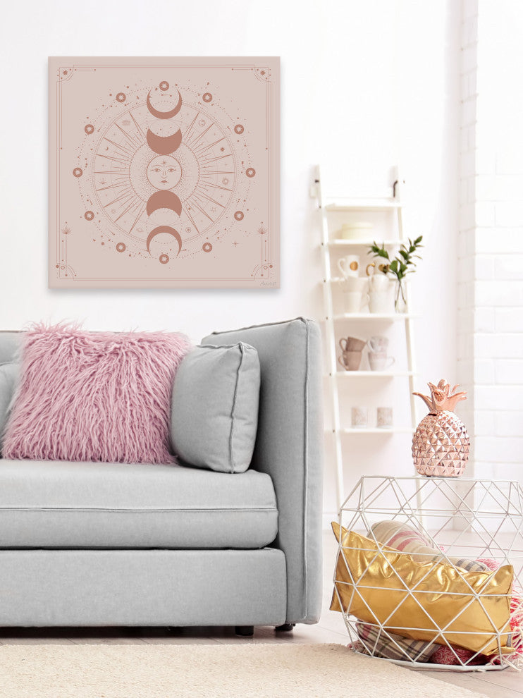 "Moonlight Activity" Painting Print on Wrapped Canvas, 18x18