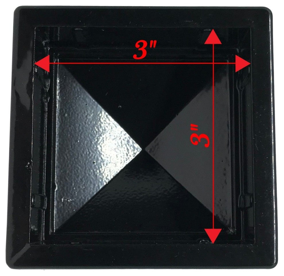 3"x3" Aluminium Ball Top Post Cap for Metal Posts, Pressure Fit, Black (DHBPC30)