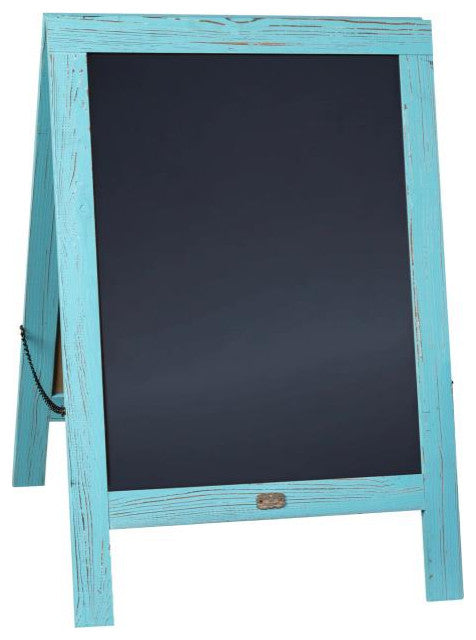 30" x 20" A-Frame Magnetic Indoor/Outdoor Double Sided Chalkboard-Robin Blue
