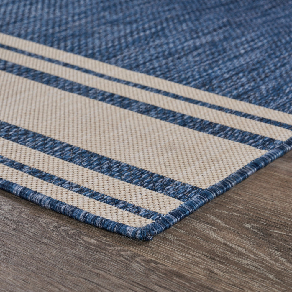 5" x 7" Navy Nautical Indoor Outdoor Area Rug