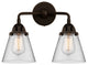 Small Cone Bath Vanity Light, Oil Rubbed Bronze, Clear, Clear