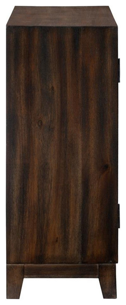 Linon Grace Wood Accent Cabinet in Dark Brown