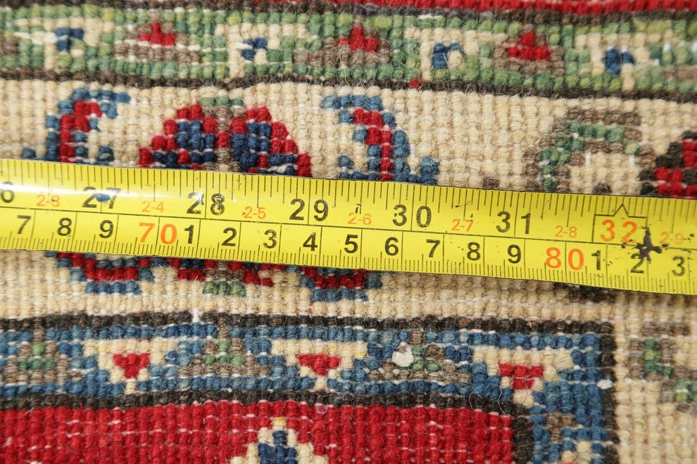 Kazak Pakistani Traditional Oriental Hand Made Wool Runner Rug, Red, 5'11"X2'1"