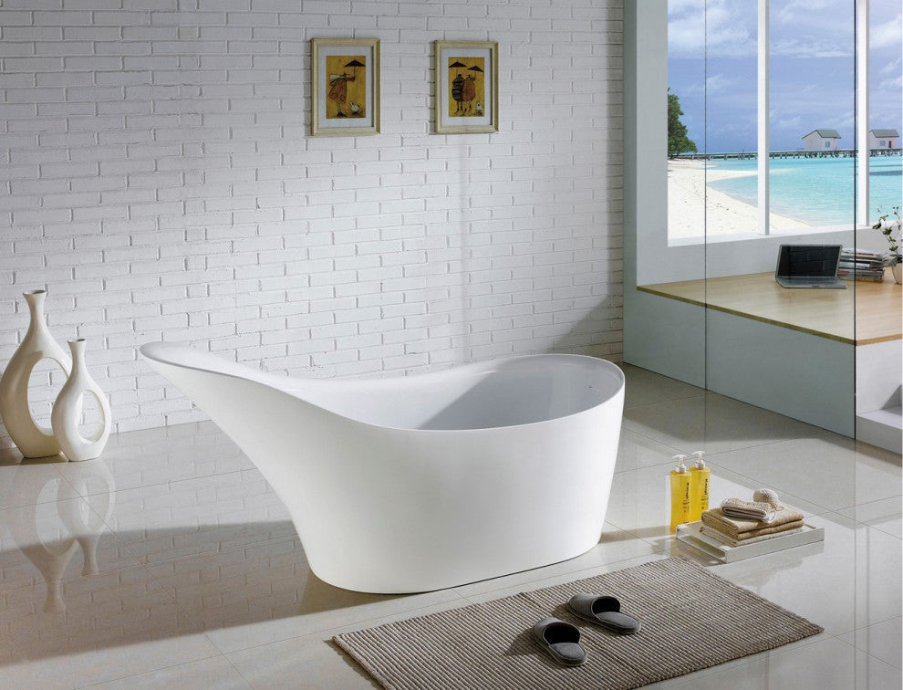Kube Victorian 67'' Free Standing Bathtub, White