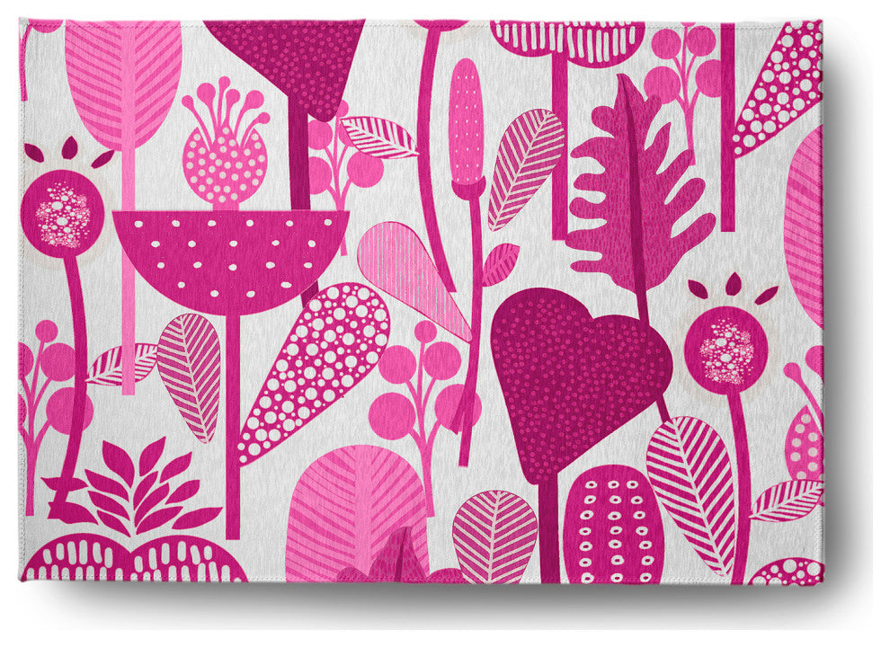 5' x 7' Flower Forest Spring Chenille Indoor/Outdoor Rug