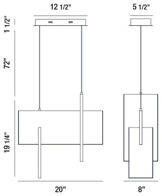 Eurofase Lighting 37346-010 Coburg 3 Light 20"W LED Chandelier - Painting