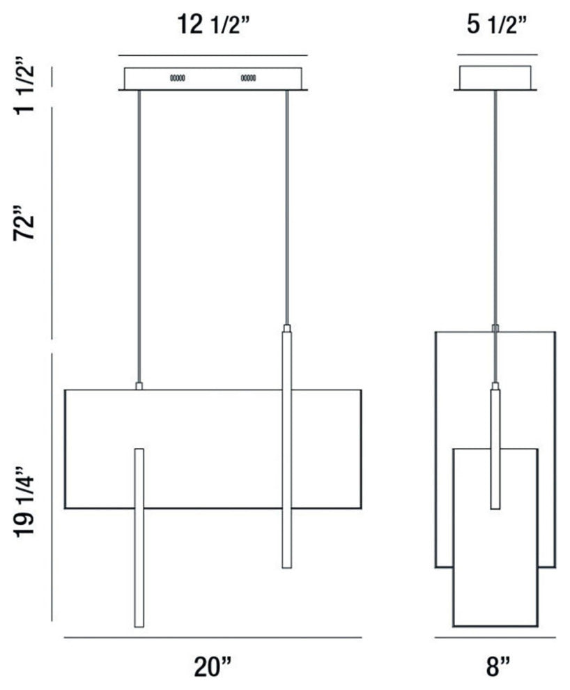 Eurofase Lighting 37346-010 Coburg 3 Light 20"W LED Chandelier - Painting