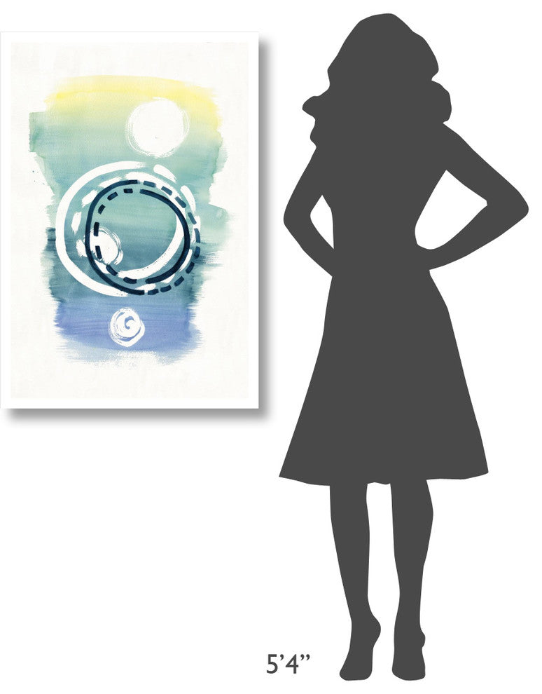 "Offset Shapes Circle" Digital Paper Print by Elyse DeNeige, 26"x38"
