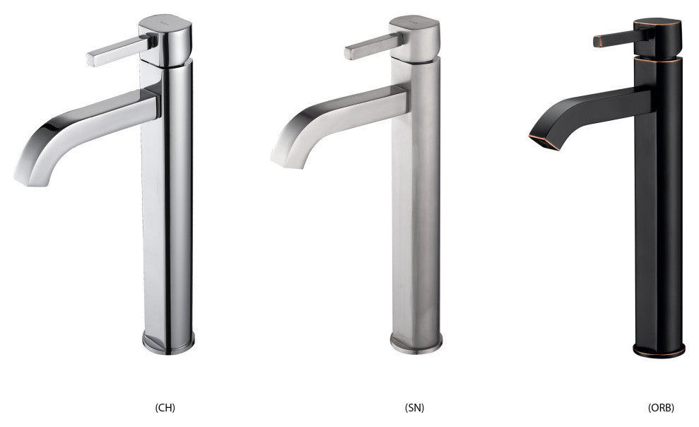 Glass Vessel Sink, Bathroom Ramus Faucet, PU Drain, Mounting Ring, Nickel