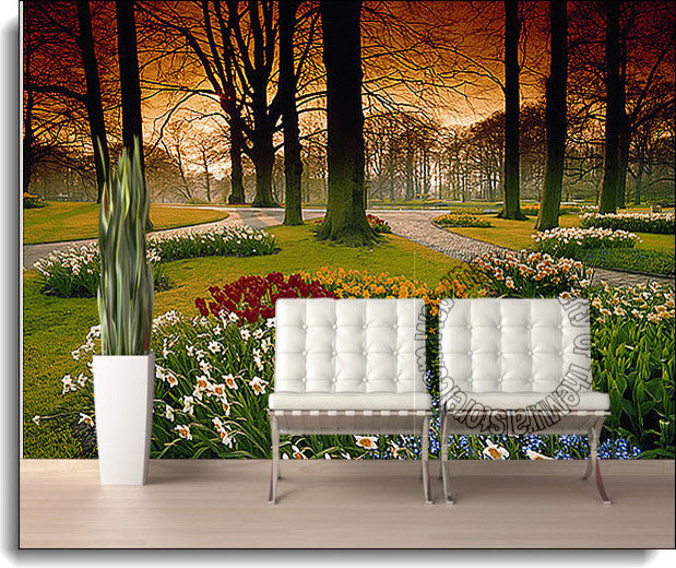 Floral Sunset Wall Mural