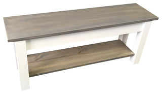 Cottage Bench With Shelf, 54"