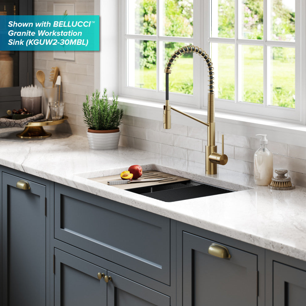 Oletto Commercial Pull-Down 1-Hole Kitchen Faucet, SFACB