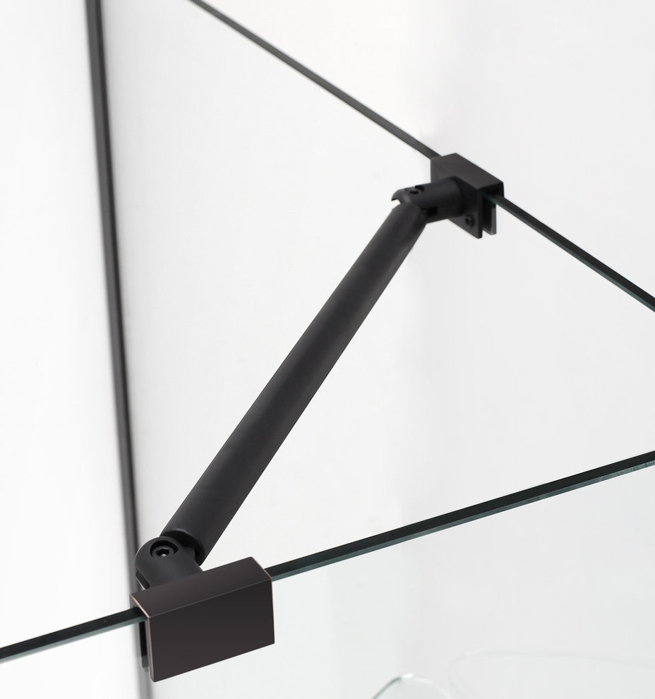 Bromley 39.25"-40.25"x32.375"x72" Frameless Corner Hinged Shower Enclosure