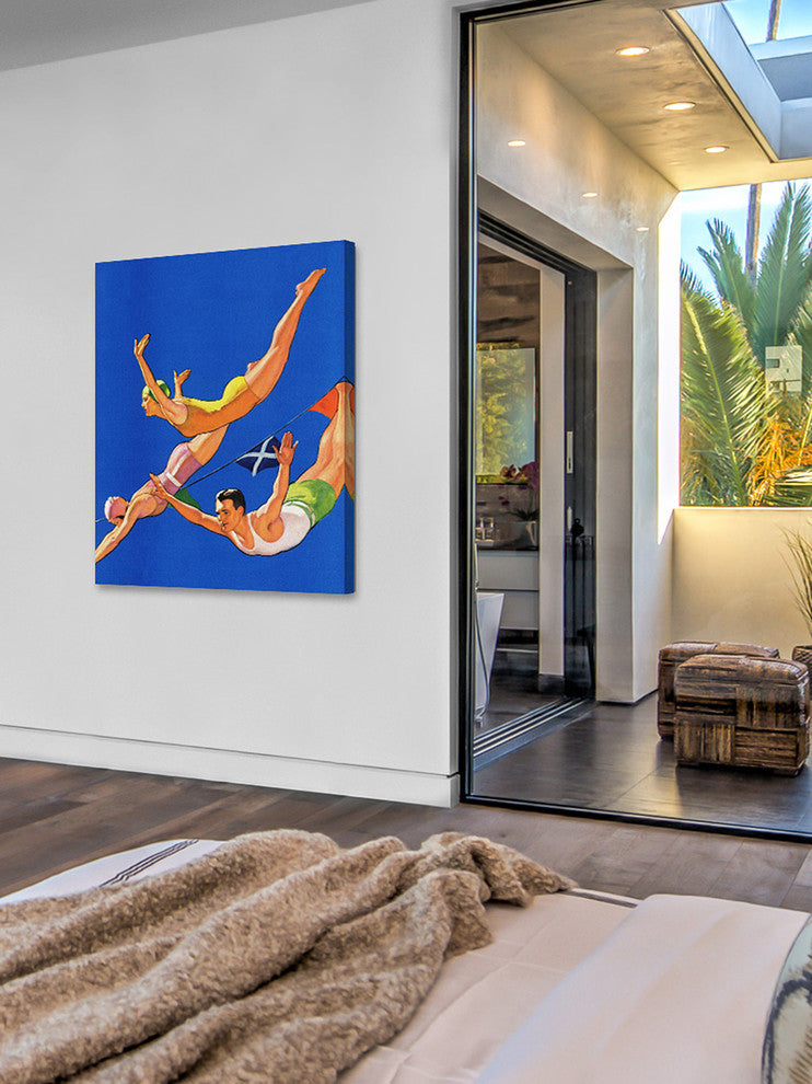 "Free Diving" Painting Print on Wrapped Canvas
