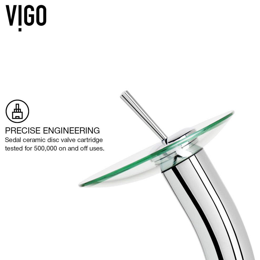 VIGO Waterfall 12" H Single Handle Single Hole Bathroom Vessel Faucet, Chrome