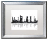 Watson 'Houston Texas Skyline BG-1' Art, Silver Frame, 16"x20", White Matte