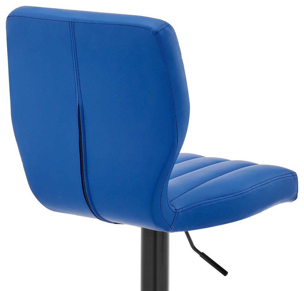Bardot Adjustable Faux Leather Swivel Bar Stool, Blue